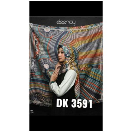 Hijab deenay motif garis abstrak kw jilbab kerudung segi empat