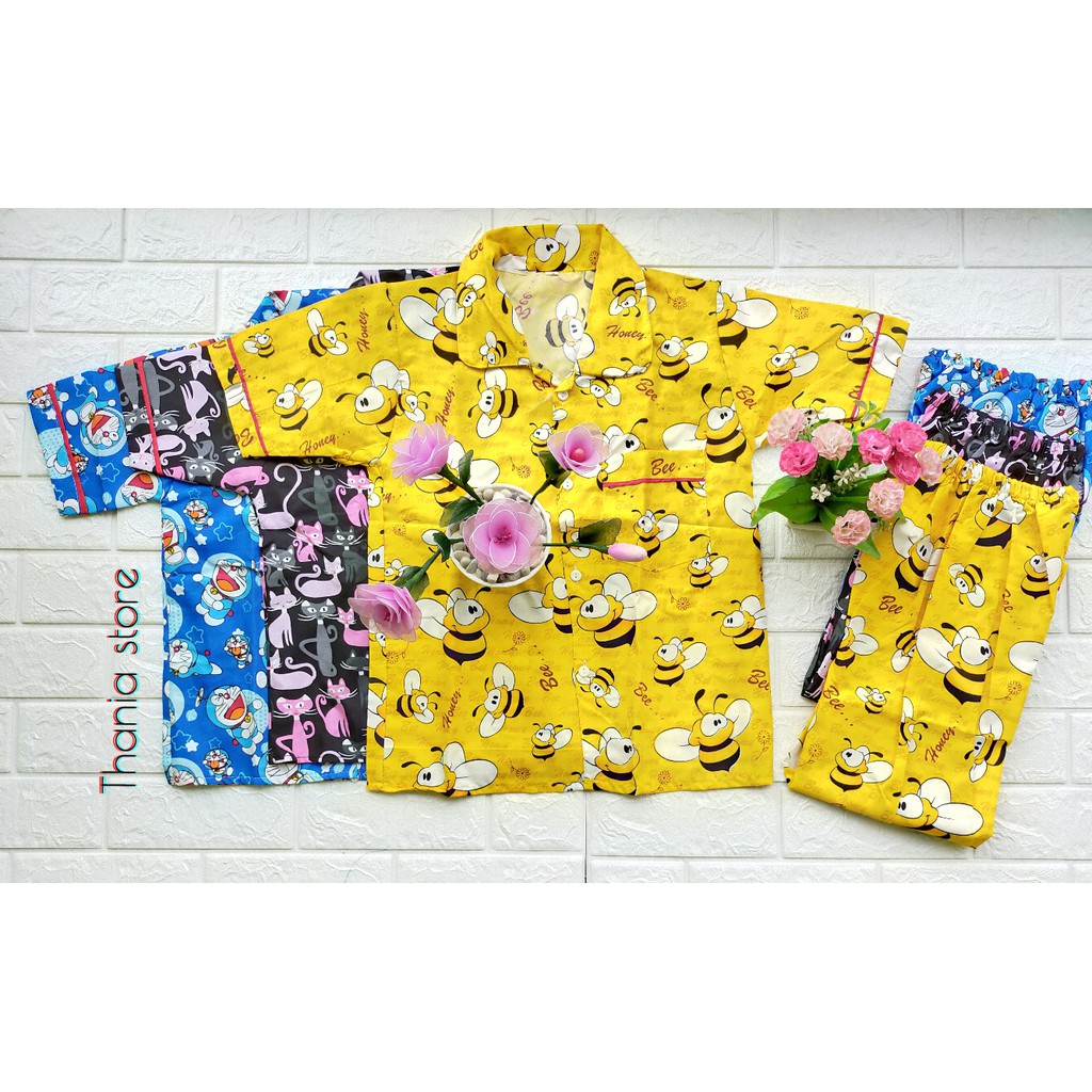 piyama junior baju tidur tanggung 8,10,12 6-11tahun laki laki perempuan