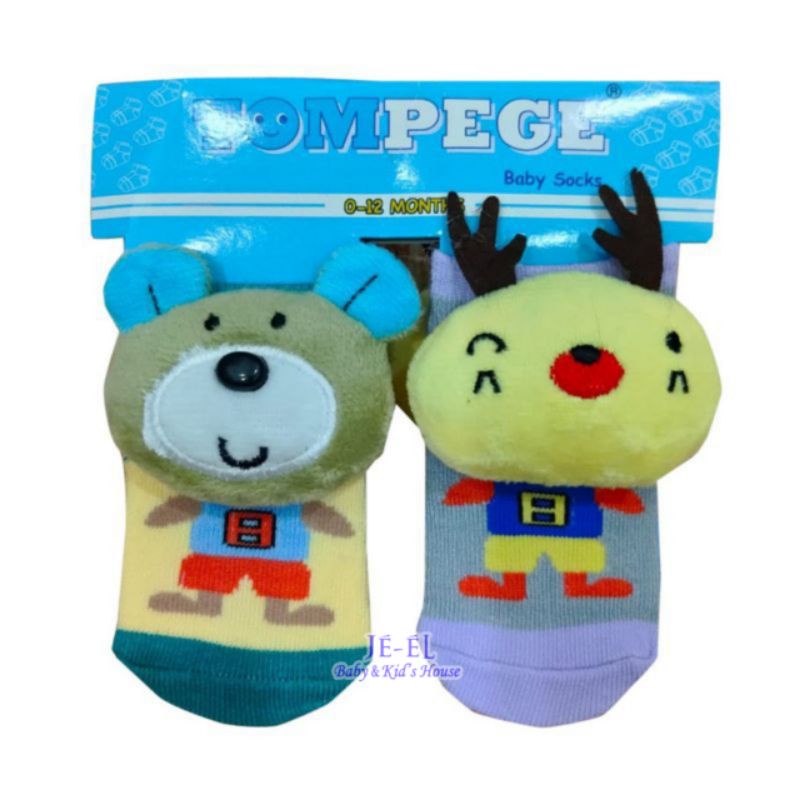 Tompage-Kaos Kaki Bayi Motif Kepala Boneka 2pc