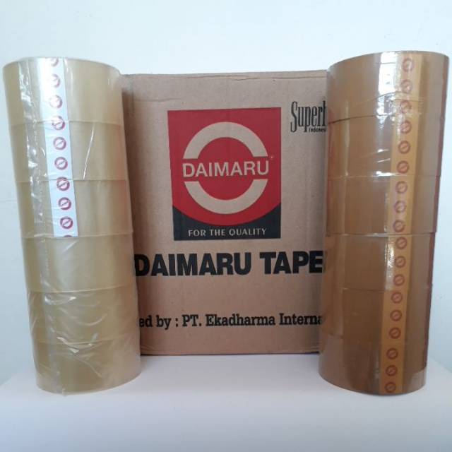 Daimaru Lakban Bening / Coklat 90 Yard/ 2 Inch/ 1 Dus - GOJEK/GRAB