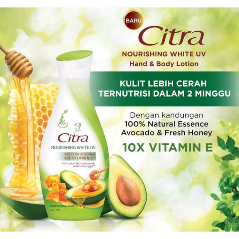 Citra Hand Body Nourishing White UV Avocado & Honey 10X Vitamin E 230ML