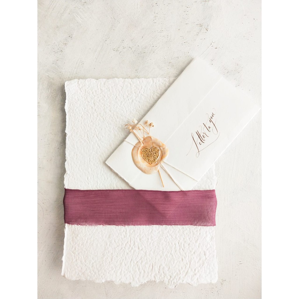 

RIBBON IN CRINKLED BURGUNDY - wedding ribbon / calligraphy ribbon / vows ribbon / pita buket