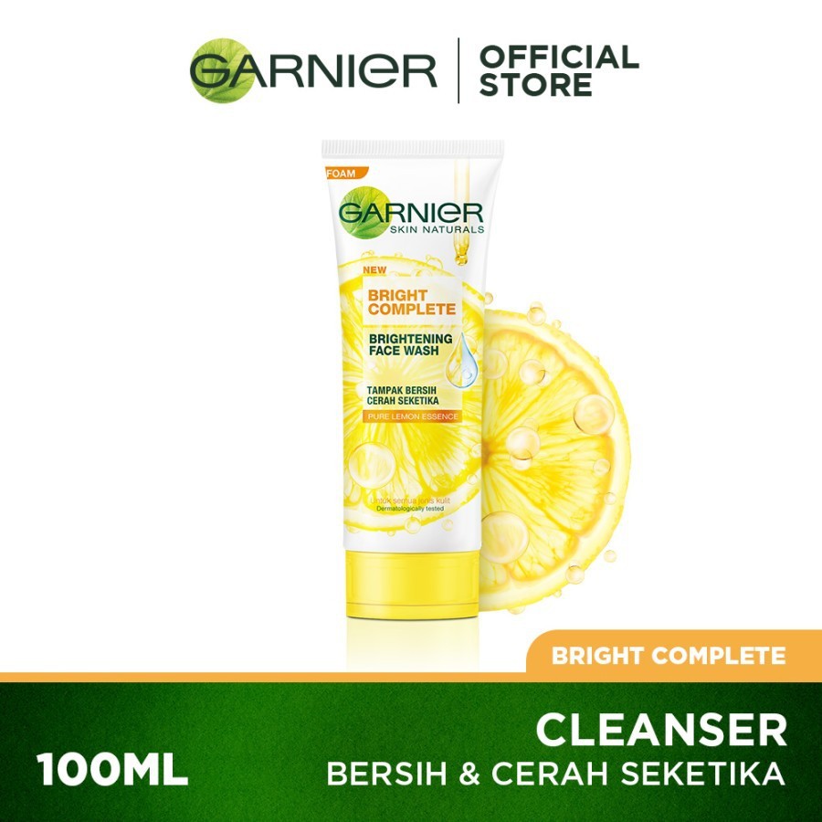 GARNIER Bright Complete White Speed Foam 100ml / Facial Wash / Sabun Muka Garnier Kuning