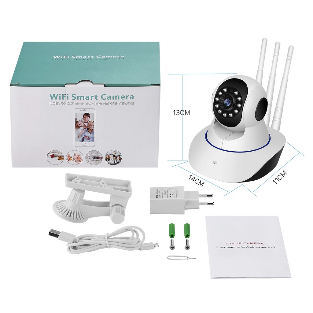 IP Camera 1080P Yoosee Cam CCTV 3 Antena Wireless Kamera rumah Antenna Wifi