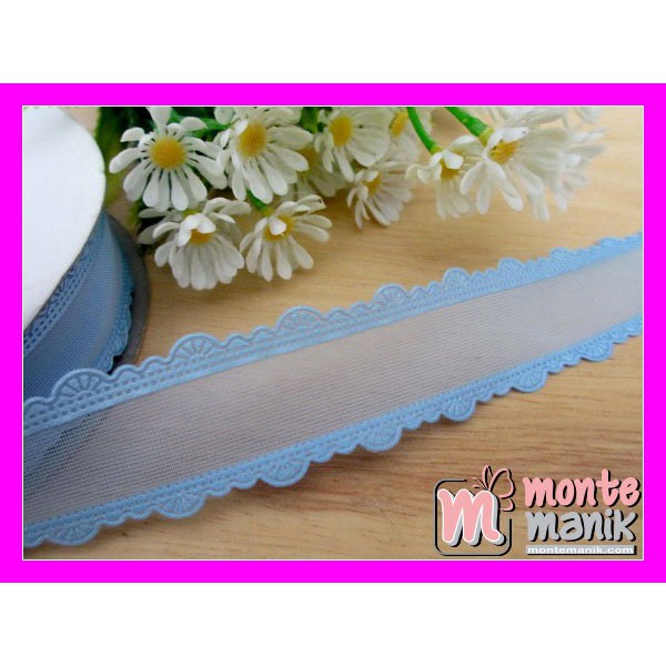 

Bahan Craft Pita Organdie List Renda Biru 7/8 inch - PITA-048
