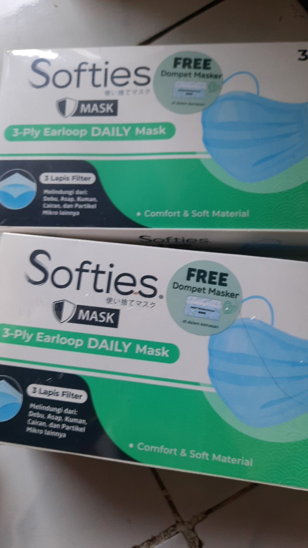 Masker Softies Daily Surgical Medis 30 Mask Polos Motif Hijab Headloop Anak Batik Parang Japanese