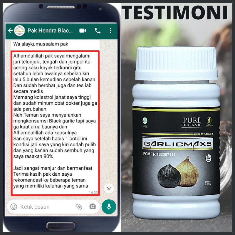 Garlicmaxs - Black Garlic 60 kpsl Menurunkan darah tinggirdan Kolestrol Jantung dan penyakit kronis lainnya 60 Kapsul