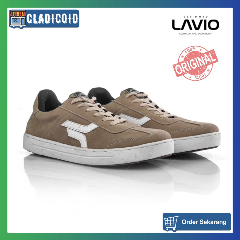 Sepatu Sneakers Casual Pria Original Premium Warna Hitam Biru Coklat Mocca Lavio Chaplin Outdoor