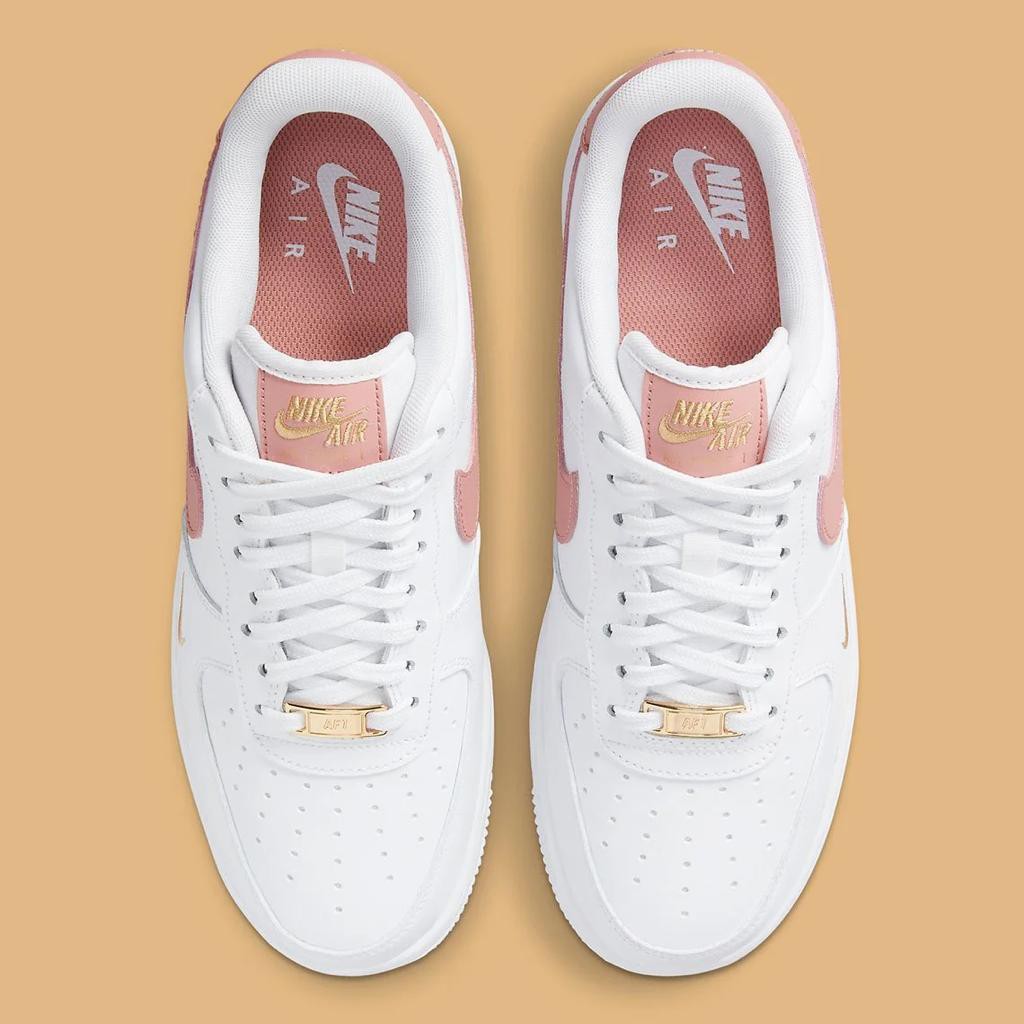white and rust pink air force 1