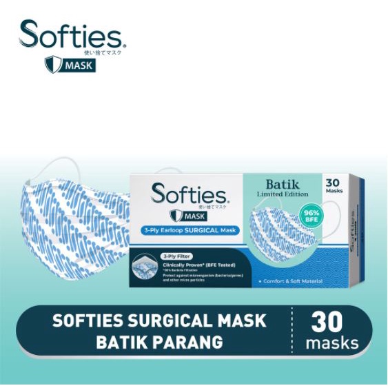 Softies Surgical Mask Parang Biru 30s/ Masker murah bandung