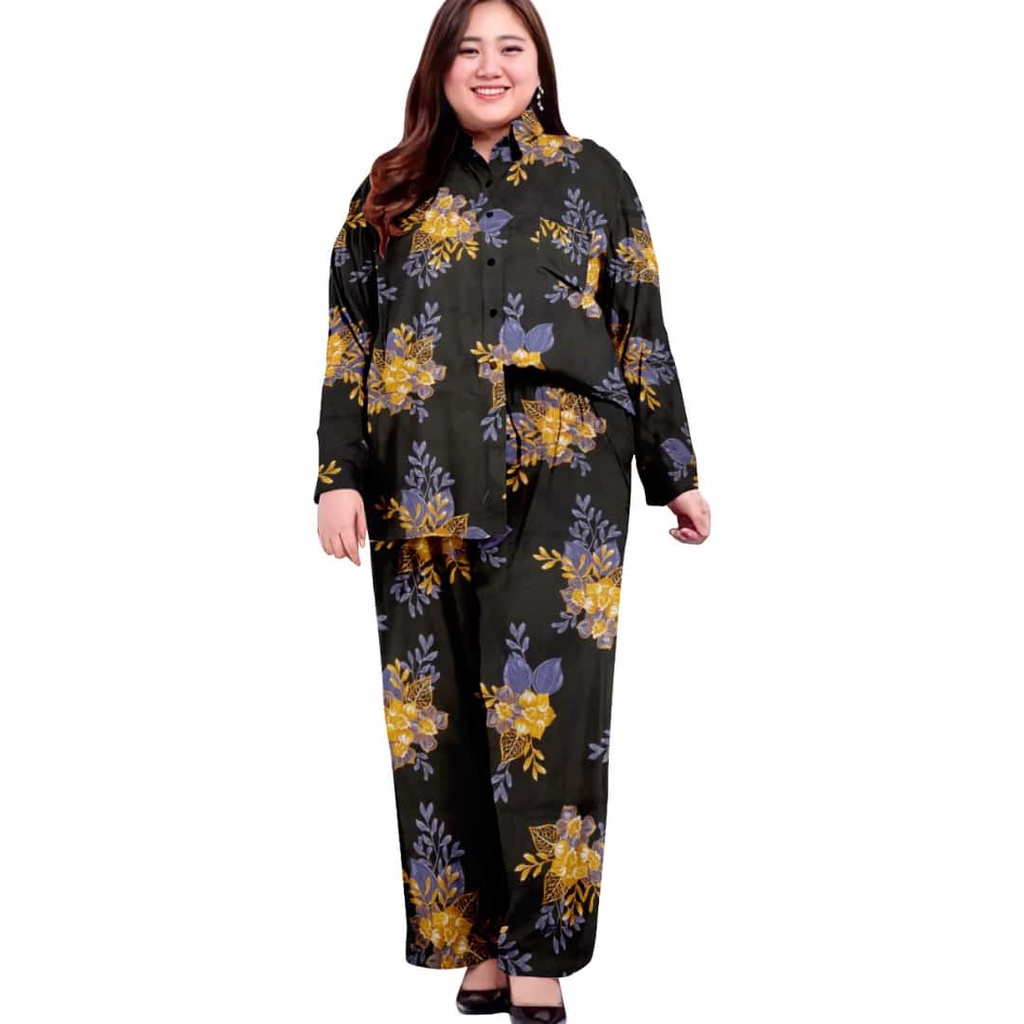 piyama jumbo wanita/piyama lengan panjang jumbo/baju tidur wanita jumbo ld 120 cm/one set oversize