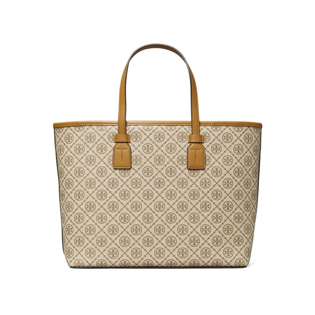 Tory Burch T Monogram Coated Canvas Small tote Bag Brown