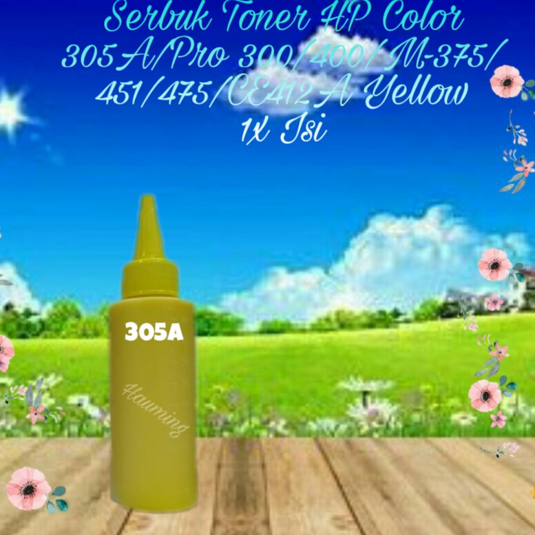 Serbuk Toner HP 305A M375 M451 M475 M375NW M451DN Pro 300 400 CE412A Yellow 1x Isi