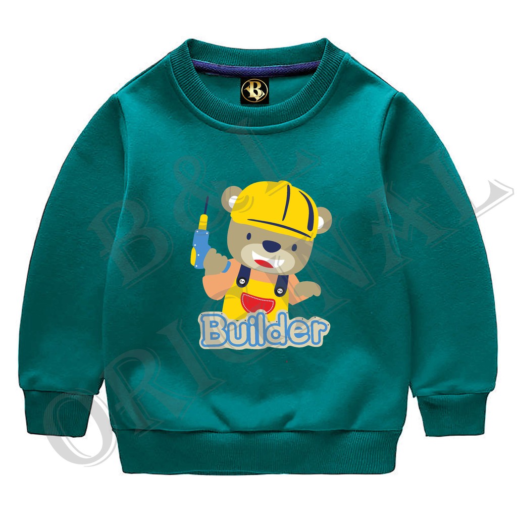 BS//COD//BAJU KAOS ANAK ANAK BUILDER TANGAN PANJANG GOOD QUALITY