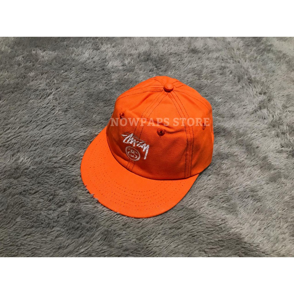 TOPI STUSSY STYLISH PRIA WANITA ORANG/OREN.TOPI STUSSY LOGO VINTAGE HIP-HOP.STUSSY ORENZ ORIGINAL