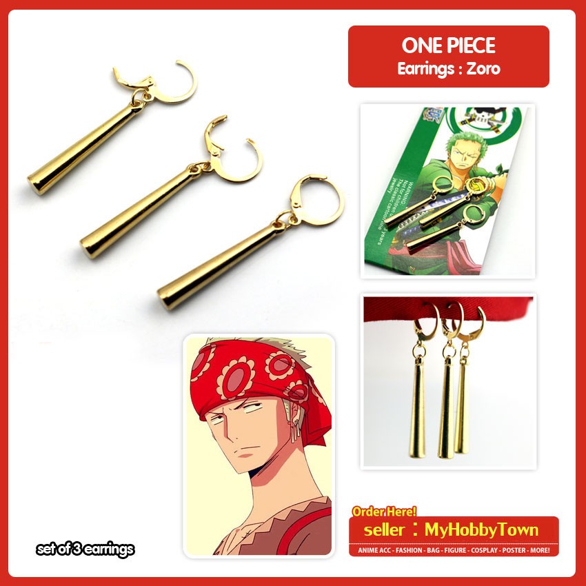 Anting Anime One Piece - Roronoa Zoro Cosplay