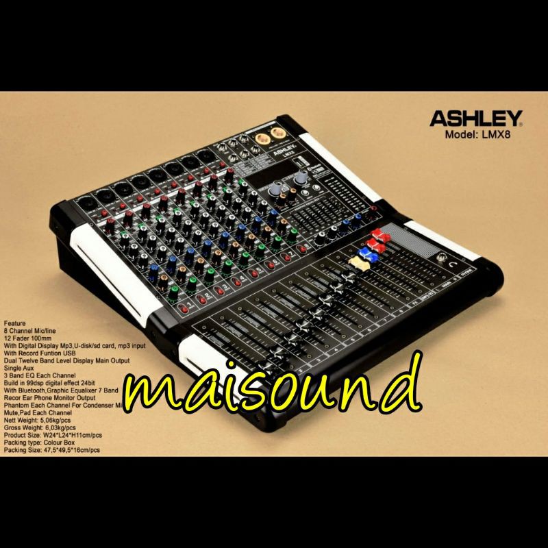 MIXER AUDIO ASHLEY LMX8 ORIGINAL LMX 8 CHANNEL ORI GARANSI RESMI
