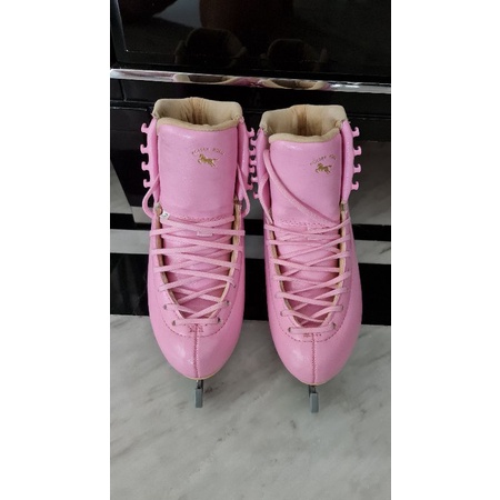 sepatu ice skating merk golden horse pink untuk anak