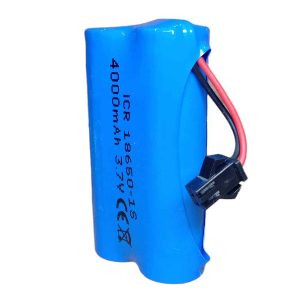 Baterai RC/ Speaker Bluetooth &amp; Elektronik Lainnya 2x Li-ion 18650-1S 4000mAh 3.7V Protektor BMS 6A SOKET HITAM 2 PIN