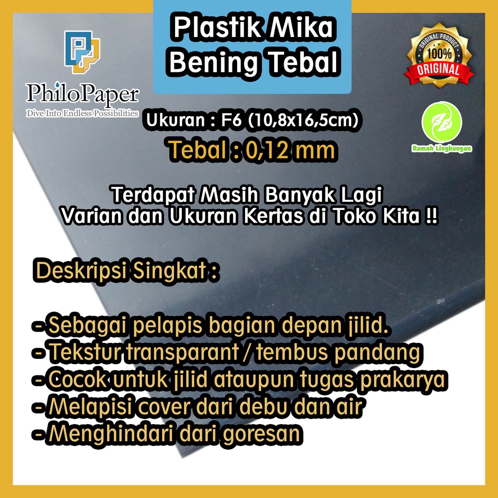 

Plastik Mika Jilid Transparant 0,12 mm F6