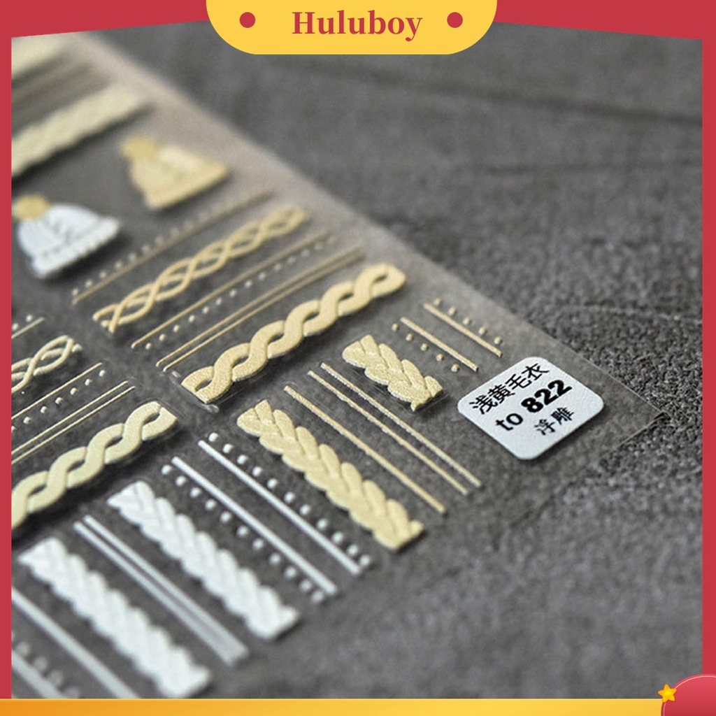 Huluboy Huluboy♡ Stiker Kuku 3D Ultra Tipis Motif Kepingan Salju Untuk Manicure