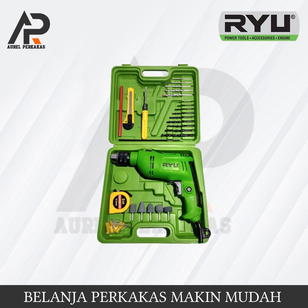 MESIN BOR SET 13MM RYU TEKIRO BOR TEMBOK BOR BESI BOR KAYU SET