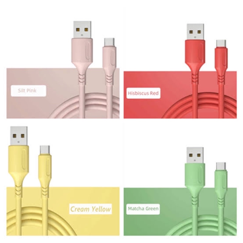 BOS - KABEL MAKARON MICRO USB/V8/TYPE C | CABLE CHARGER MACARON WARNA WARNI