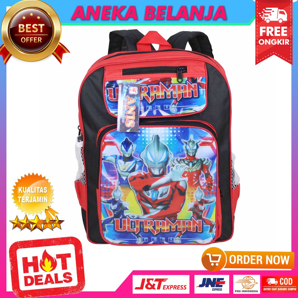 Tas Gendong Khusus Anak Cowok Gambar Kartun Ultraman Merah Lucu Trendy Tas Sekolah PAUD TK SD Ekonomis Keren  Backpack Import Anak Laki Laki Piknik TPQ TPA Fashionable Stylish Termurah Terlaris Berkuaitas