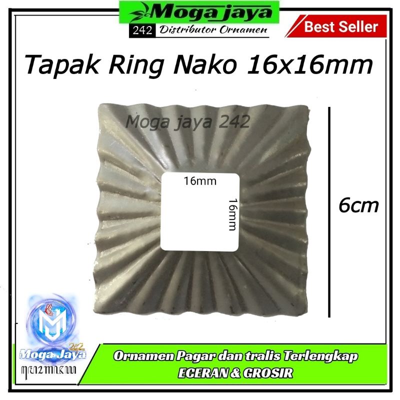 ring tapak nako ornamen tralis pintu pagar besi tempa