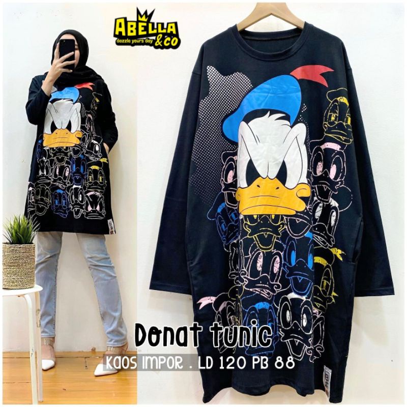 DONAT TUNIK/NUMBER TUNIK/TUNIK HITAM JUMBO/TUNIK BAHAN KAOS/TUNIK IMPORT BAHAN ADEM MELAR JUMBO BEST
