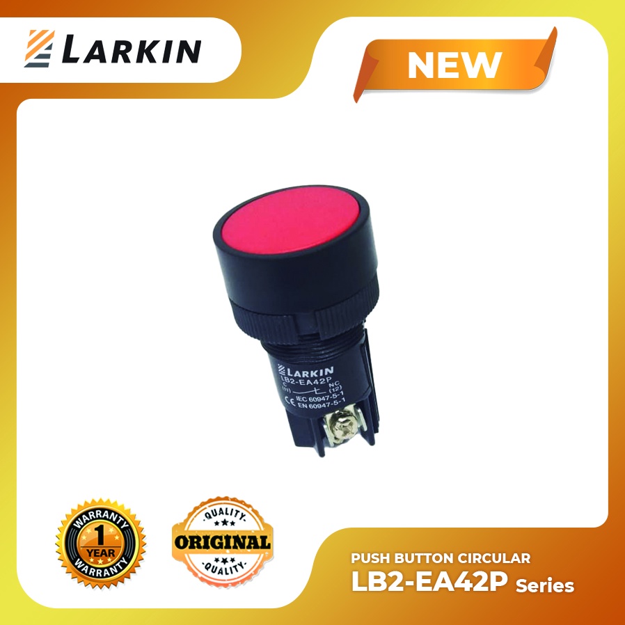 Push Button Plastic Head Circular Body Red 1 NC Larkin LB2-EA42P