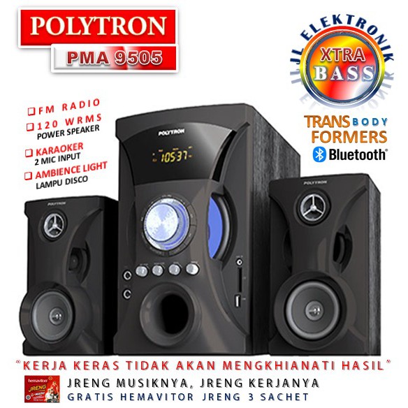 SPEAKER AKTIF POLYTRON SUPER BASS PMA 9505 BA DESAIN SPORTY