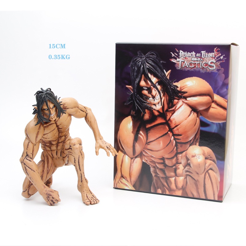 Mainan Action Figure Anime Attack on Titan Armored Eren Jaeger 15cm Bahan PVC