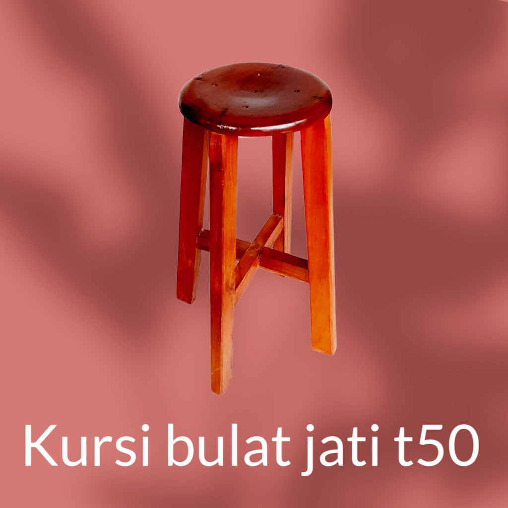 Kursi Jati Bulat Tinggi 50 cm