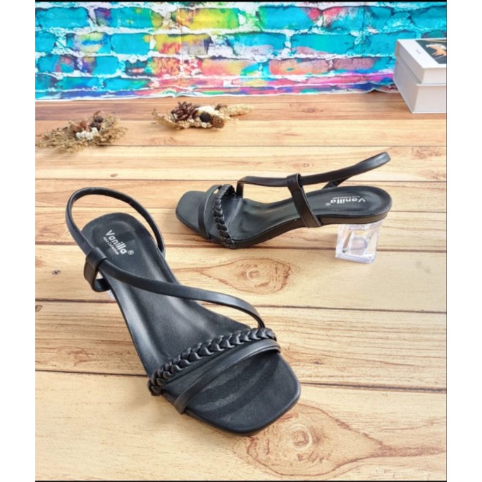 ABBUSHOES VN 05 hak kaca tali kepang 5cm untuk wanita