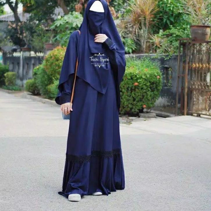 ❤[KODE-RR]✨  Baju Gamis Wanita Terbaru 2021 ALIBA SET SYAR'I Free Cadar Niqab Set Khimar Renda Baju