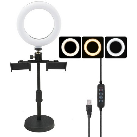 Ring Light  Fill LED 6Inch  CXB-160A Lampu Selfie With 2 holder H700p + Tripod 35 cm