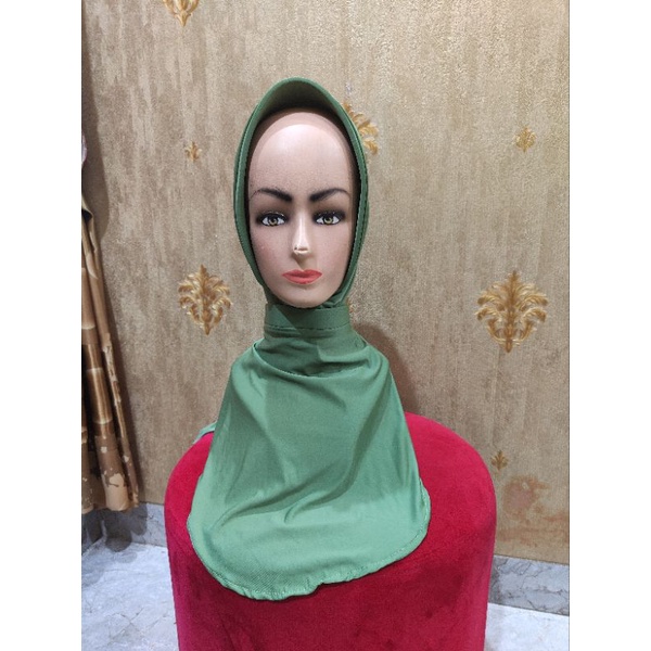 jilbab persit tumpuk tali/kancing/prepet busa 5 cm