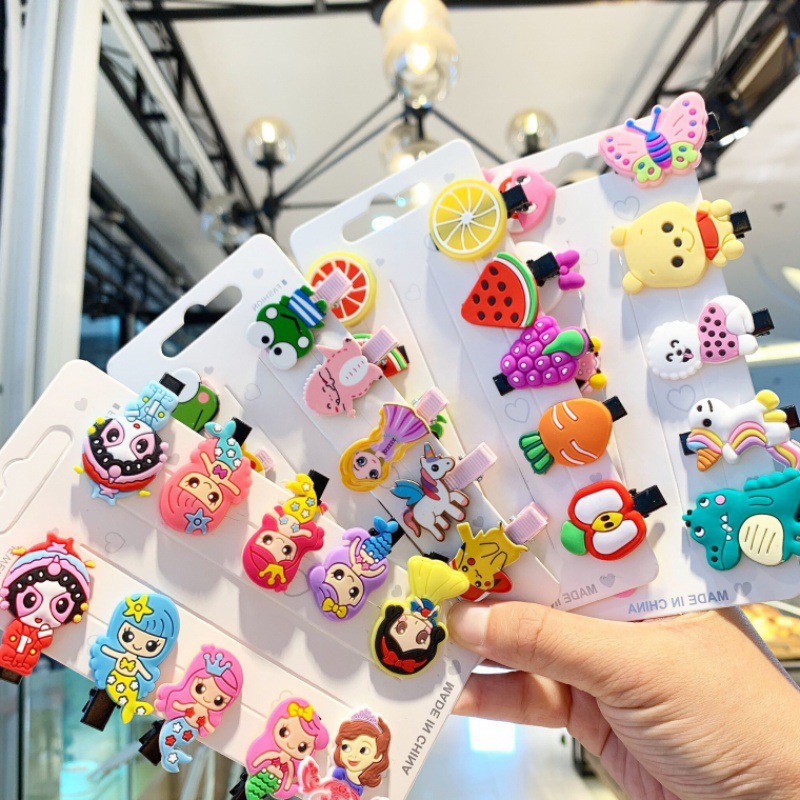 INFY - Jepit Rambut Anak Perempuan Lucu 10 in 1 Jepitan Rambut Fashion Karakter Jepitan Hair Pin Gaya Korea Kids Unicorn Ice Cream Import Murah R304