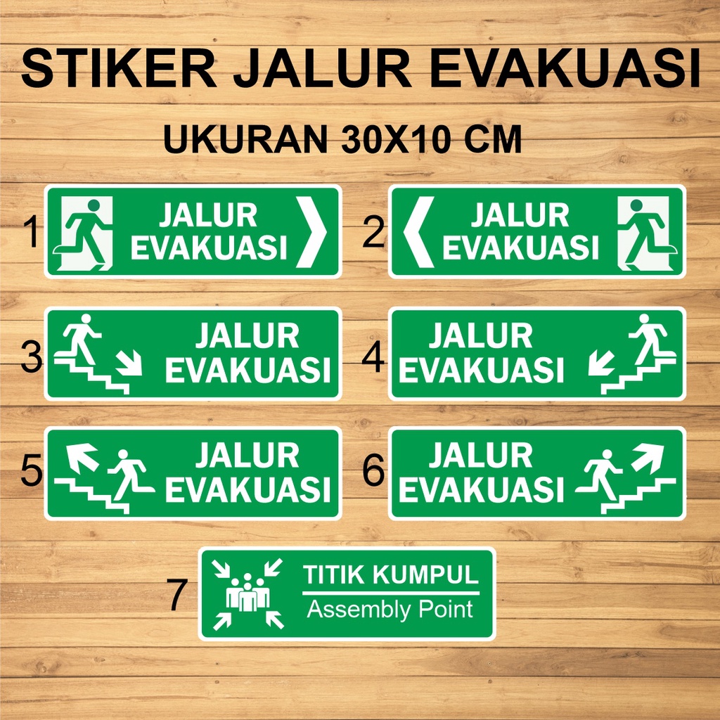 Jual Stiker Exit Penunjuk Arah Jalan Keluar Jalur Evakuasi Pintu Darurat Shopee Indonesia