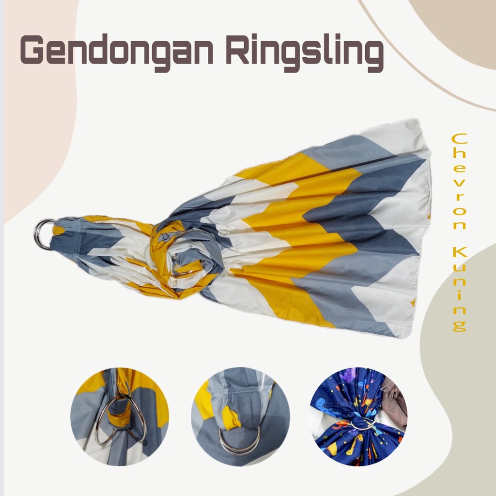 ringsling gendongan anak motif abstrak gendongan samping