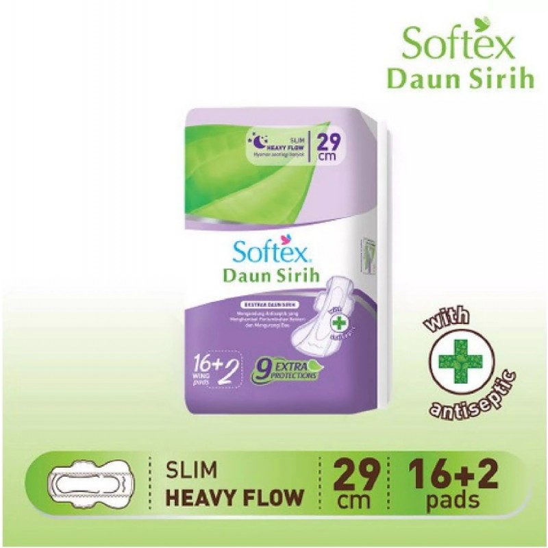 Softex Daun Sirih Wing Pembalut Wanita 29 cm - 16 s