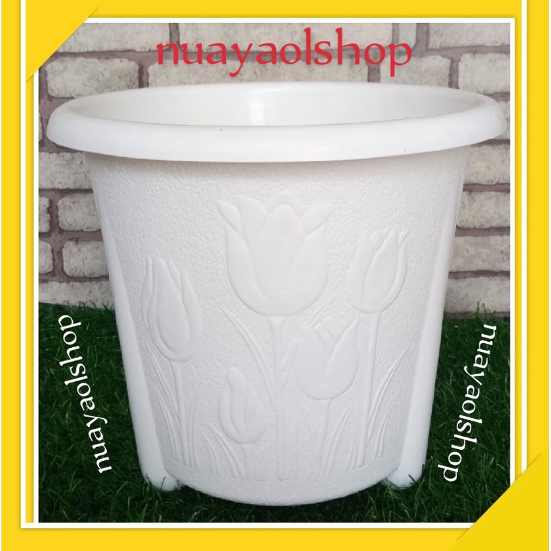 Pot Bunga Tanaman Pot Bunga Murah Pot Bunga Putih Pot Bunga Plastik Pot Bunga Tulip 07 Putih