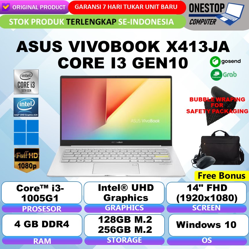 Laptop Asus VIVOBOOK Core i3 Integrated Graphich FHD Free Office Original