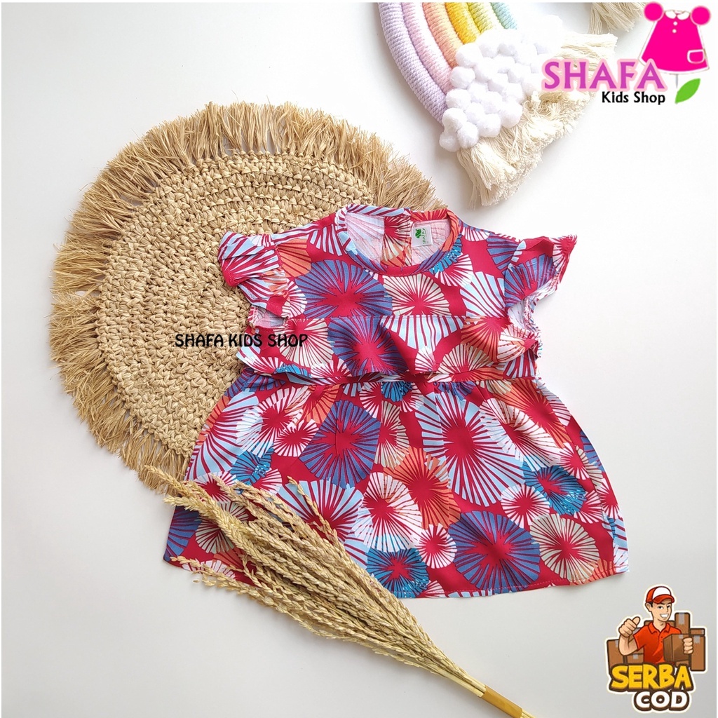DRESS ANAK BAYI PEREMPUAN USIA 3 BULAN - 18 BULAN / BAJU PAKAIAN ANAK BAYI PEREMPUAN / NEWBORN / RAYON VISCOSE-XS0012