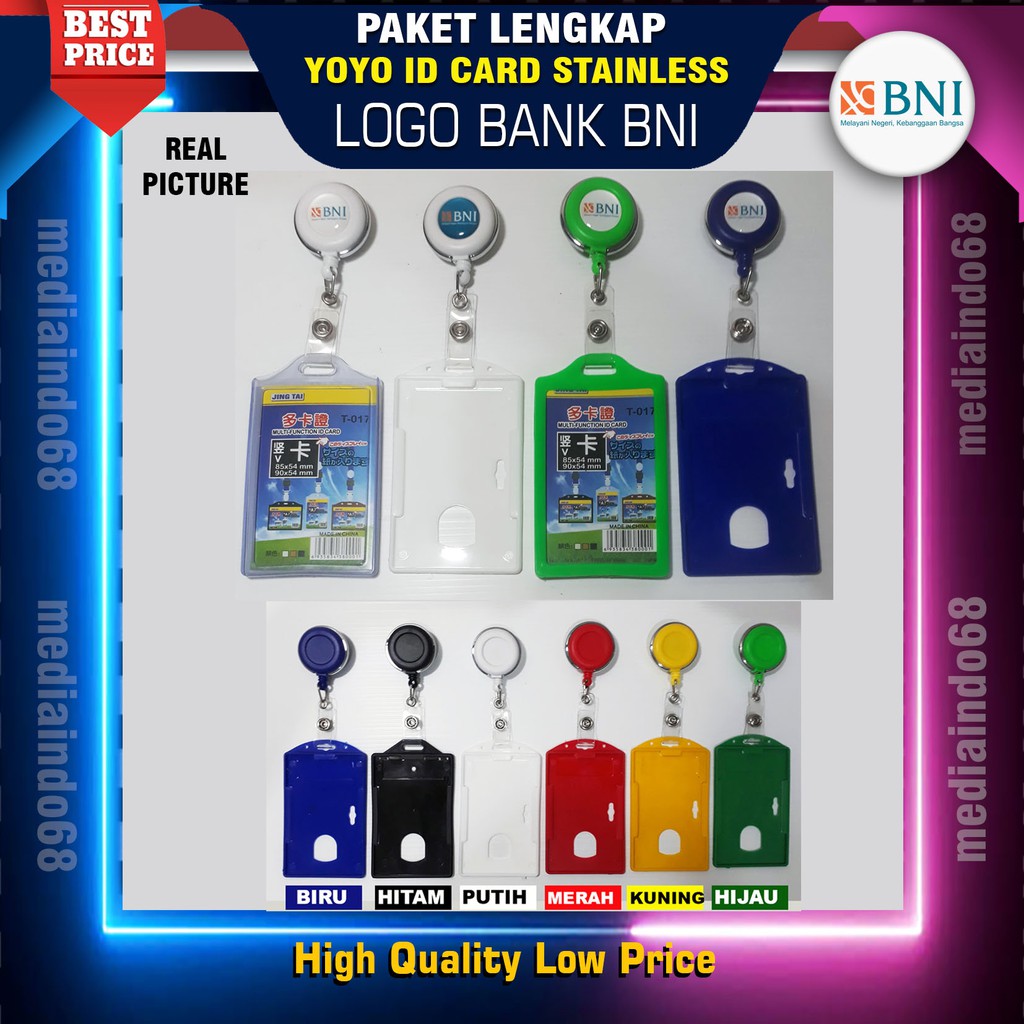 

YOYO GANTUNGAN ID CARD PUTAR STAINLESS-BANK BNI