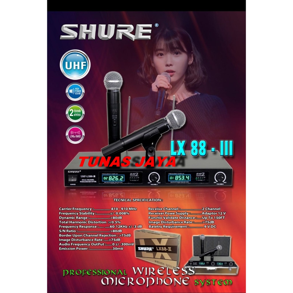 Mic Shure LX 88 III Hardcase Wireless Microphone