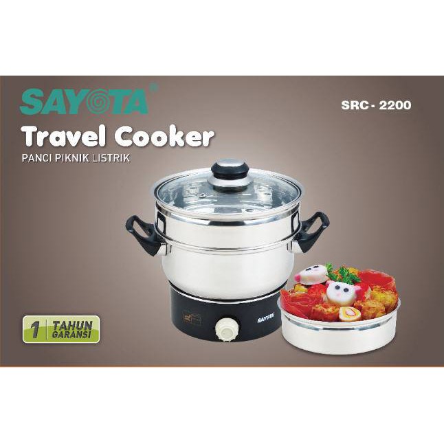Sayota Src-2200 Travel Cooker - Panci Piknik Listrik(Silver)