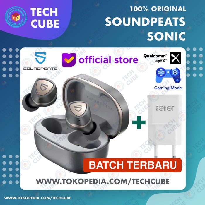 Soundpeats Sonic Tws Aptx Wireless Earphone Headset Earbuds Bluetooth - Sonic Adaptor