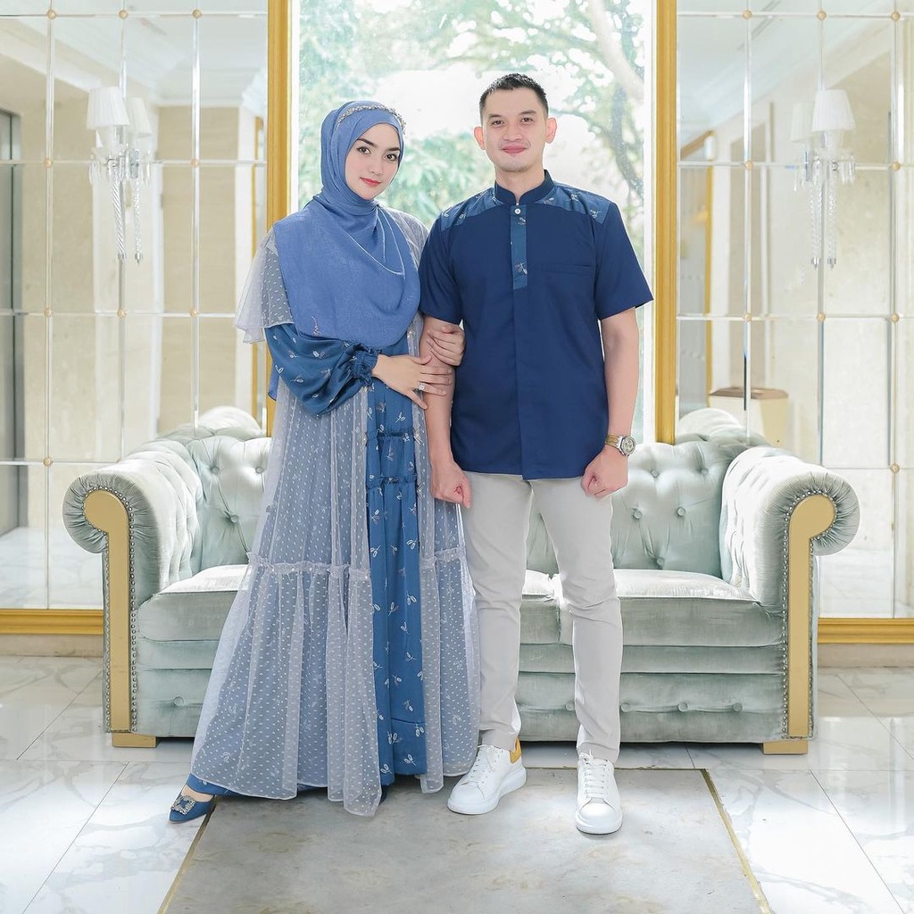 BAJU GAMIS OUTER BURKAT TULLE SYARI ORIGINAL AMILY HIJAB MADELIF DRESS CITRA KIRANA COUPLE FAMILY SE